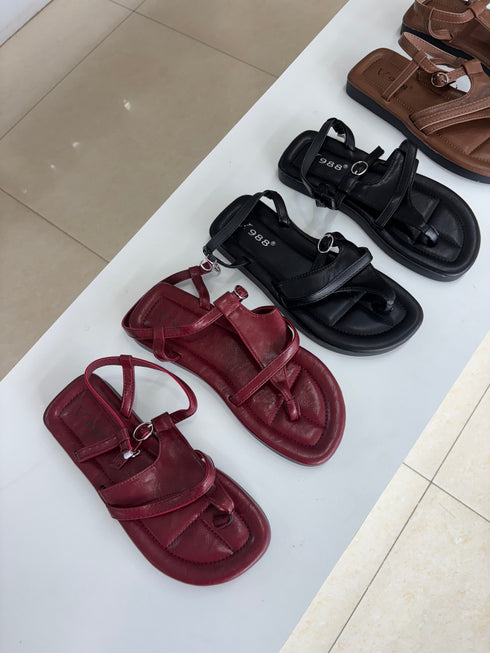Casual Thong Sandals with Ankle Straps